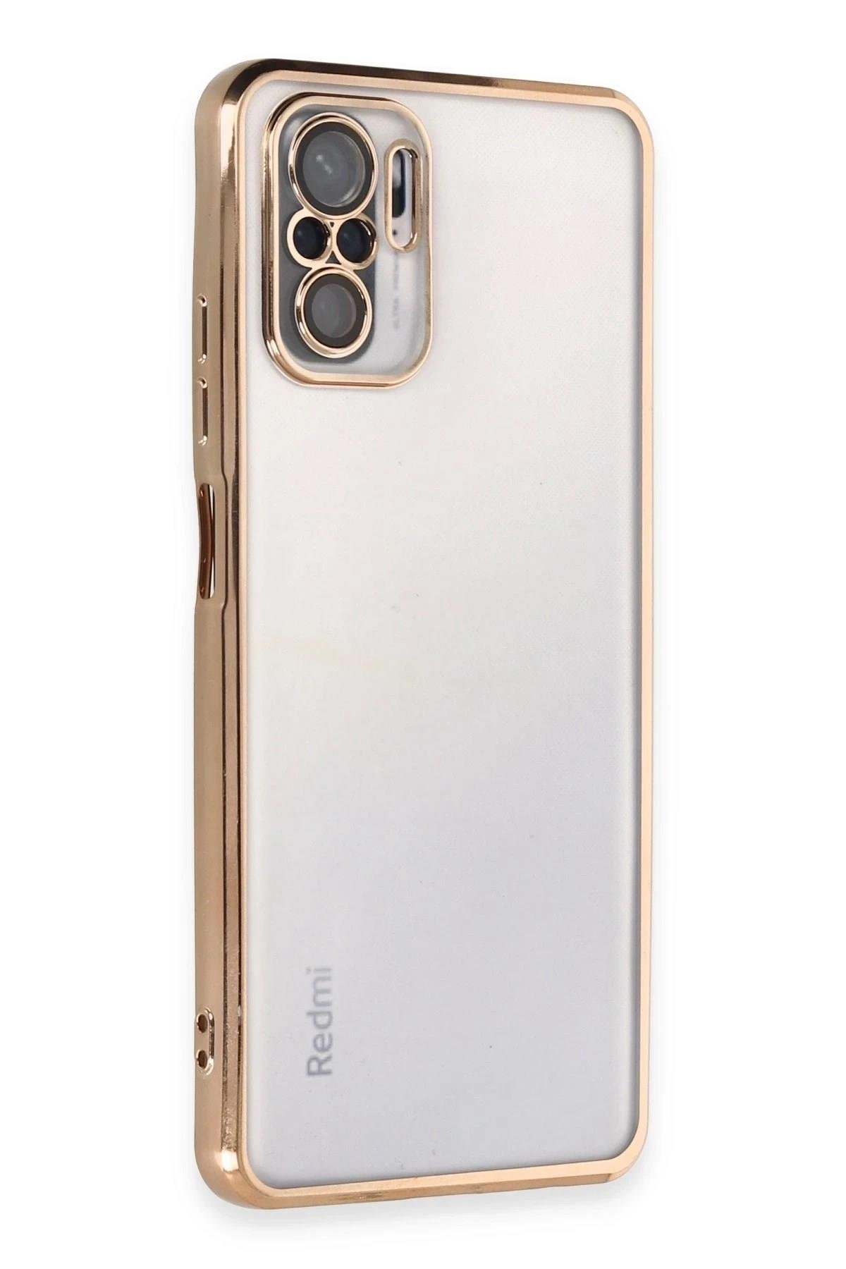 Mey İthalat®   Redmi Note 10 Kılıf  Lensli Silikon - Gold