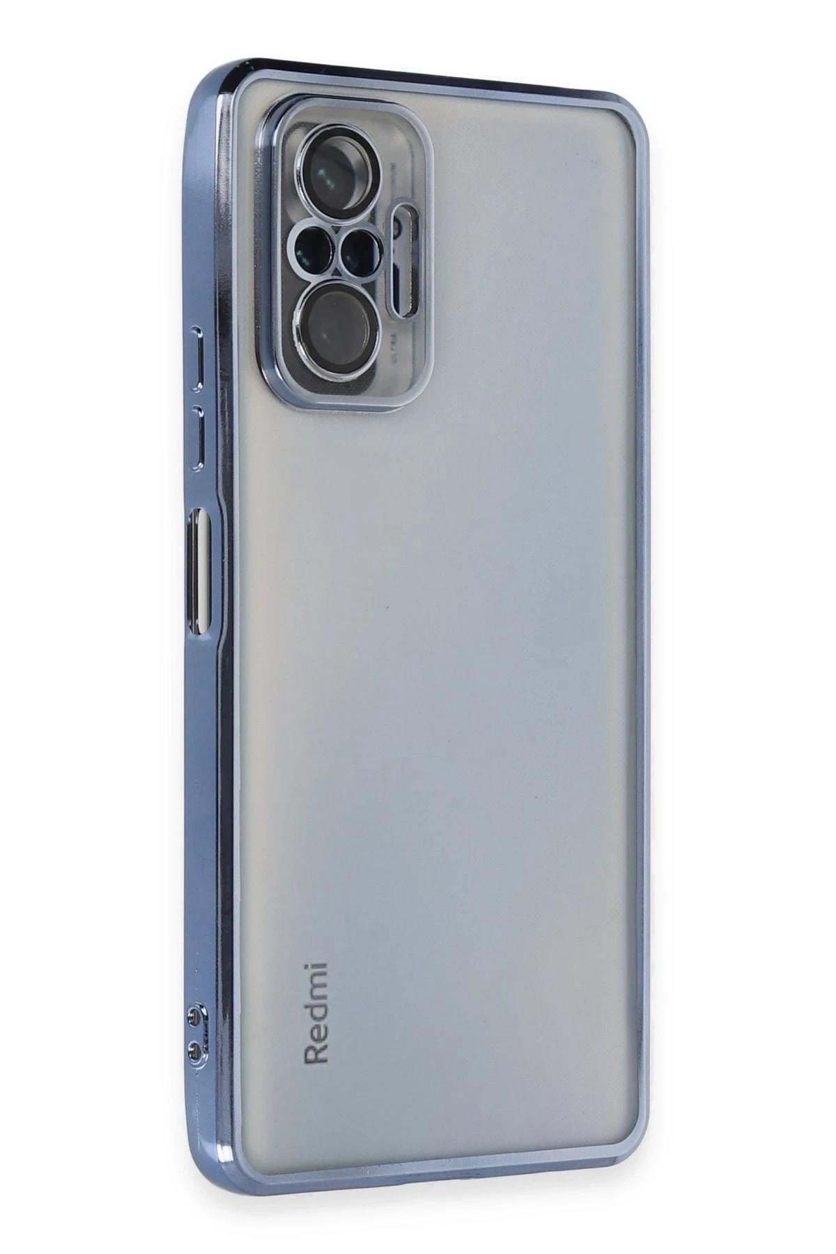 Mey İthalat®   Redmi Note 10 Pro Kılıf  Lensli Silikon - Açık Mavi