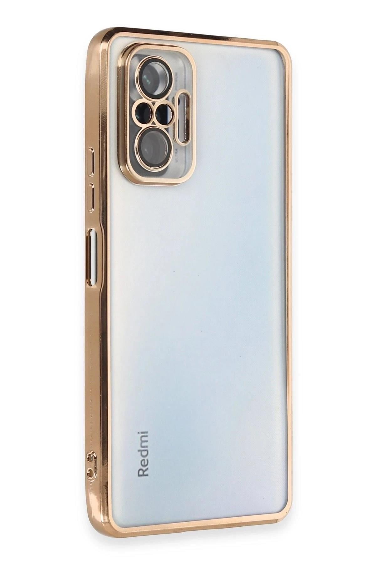 Mey İthalat®   Redmi Note 10 Pro Kılıf  Lensli Silikon - Gold