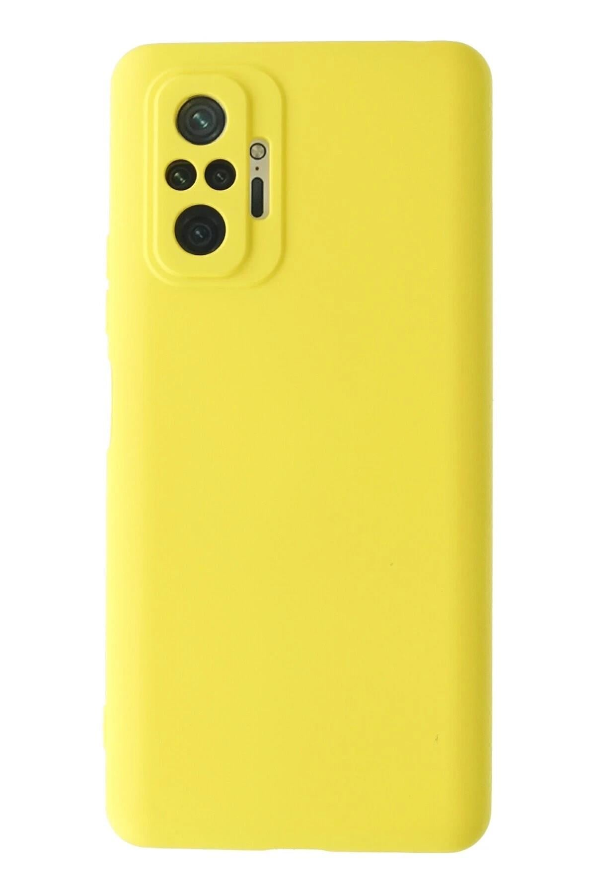 Mey İthalat®   Redmi Note 10 Pro Kılıf Nano içi Kadife Silikon - Sarı