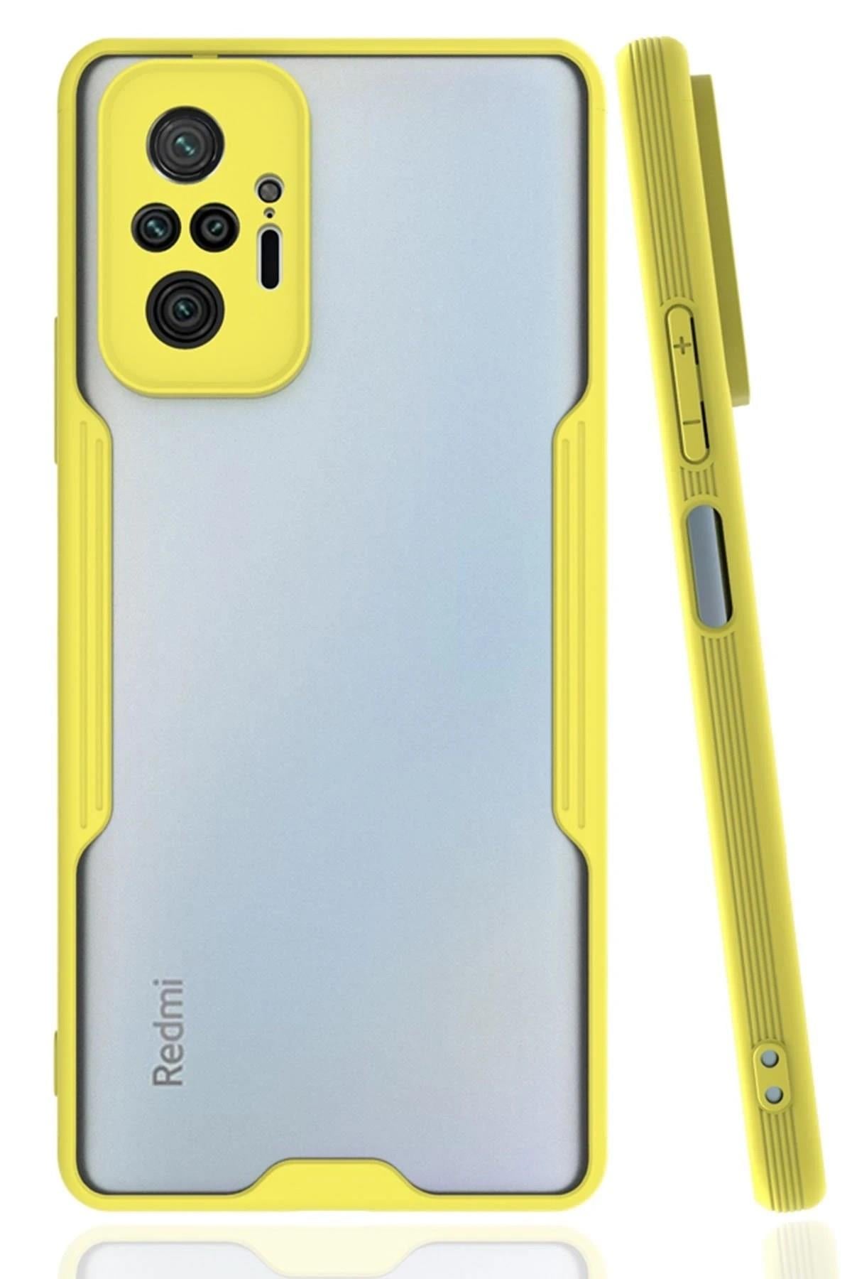 Mey İthalat®   Redmi Note 10 Pro Kılıf Platin Silikon - Sarı
