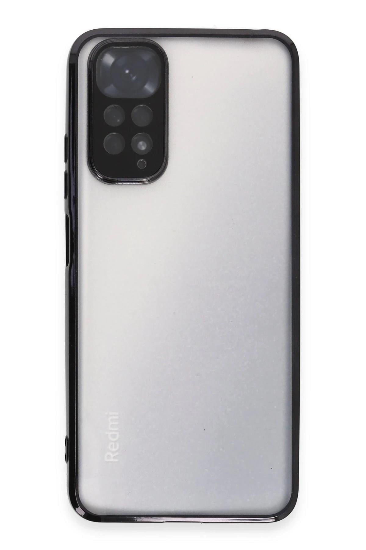 Mey İthalat®   Redmi Note 11 Kılıf  Lensli Silikon - Siyah