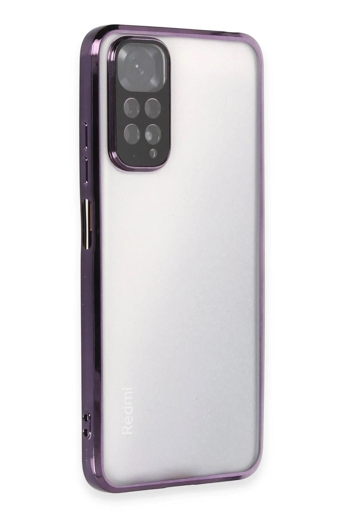 Mey İthalat®   Redmi Note 11 Kılıf  Lensli Silikon - Mor
