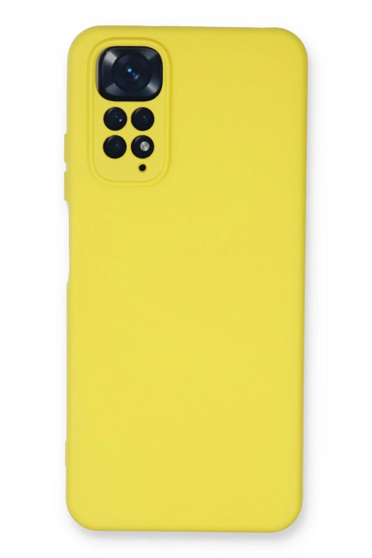 Mey İthalat®   Redmi Note 11 Kılıf Nano içi Kadife Silikon - Sarı