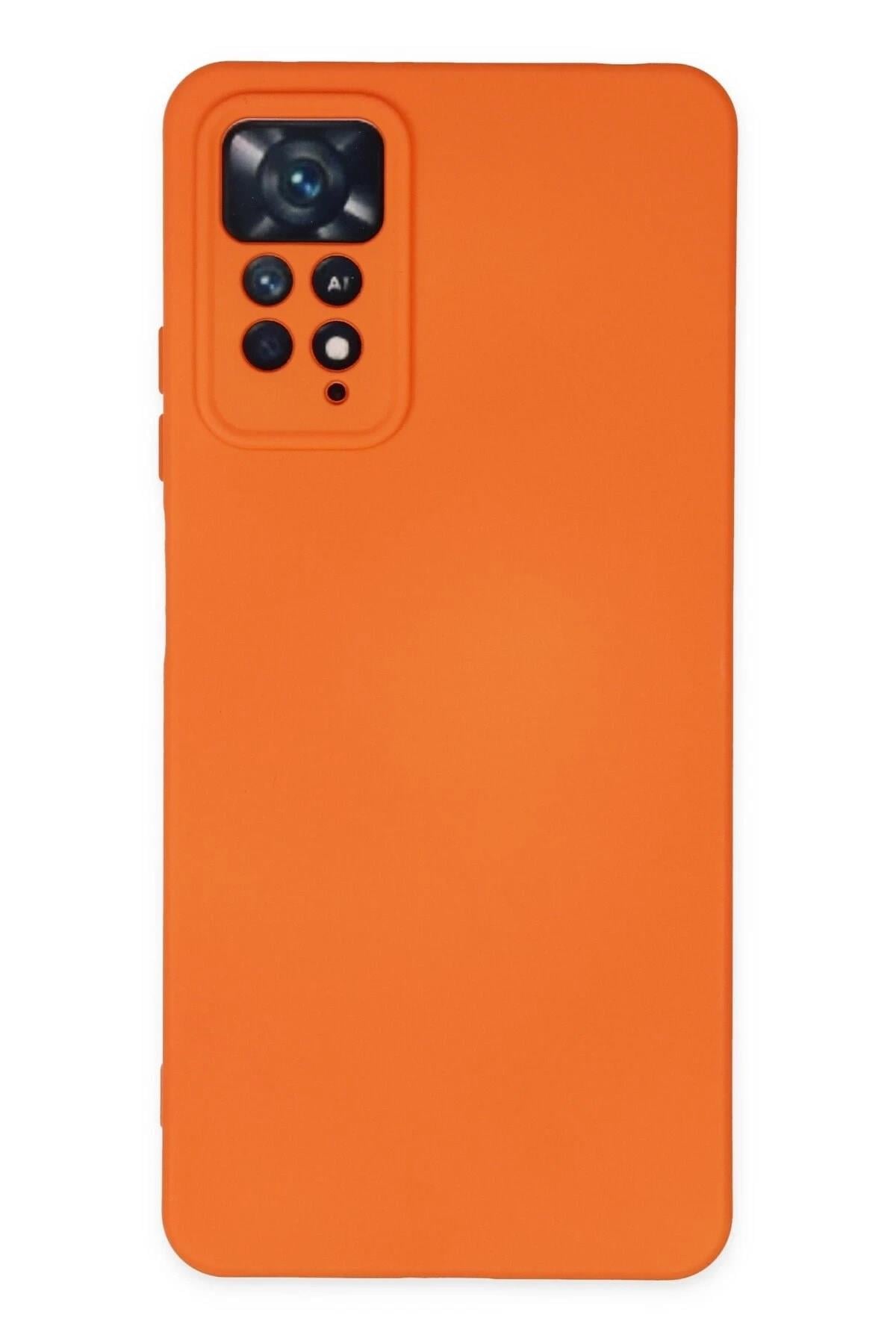 Mey İthalat®   Redmi Note 11 Pro Kılıf Nano içi Kadife Silikon - Turuncu