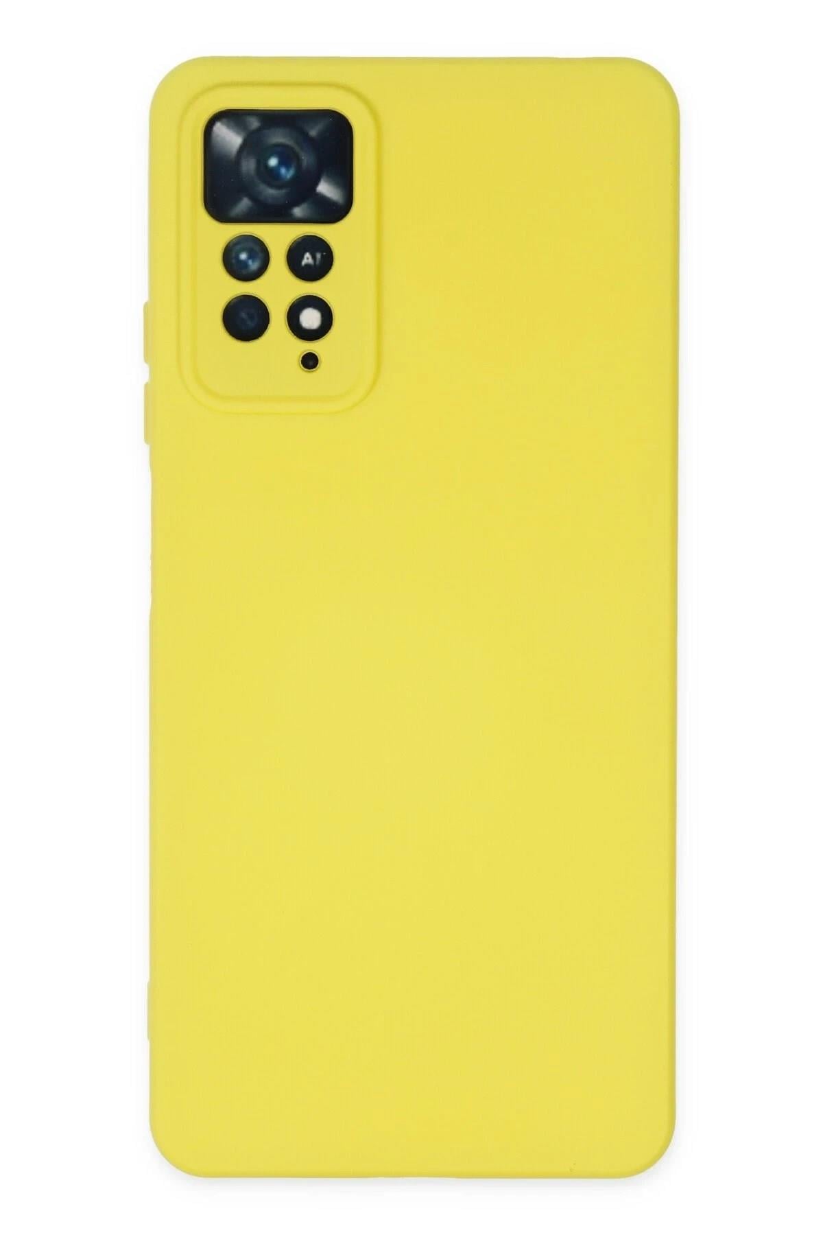 Mey İthalat®   Redmi Note 11 Pro Kılıf Nano içi Kadife Silikon - Sarı