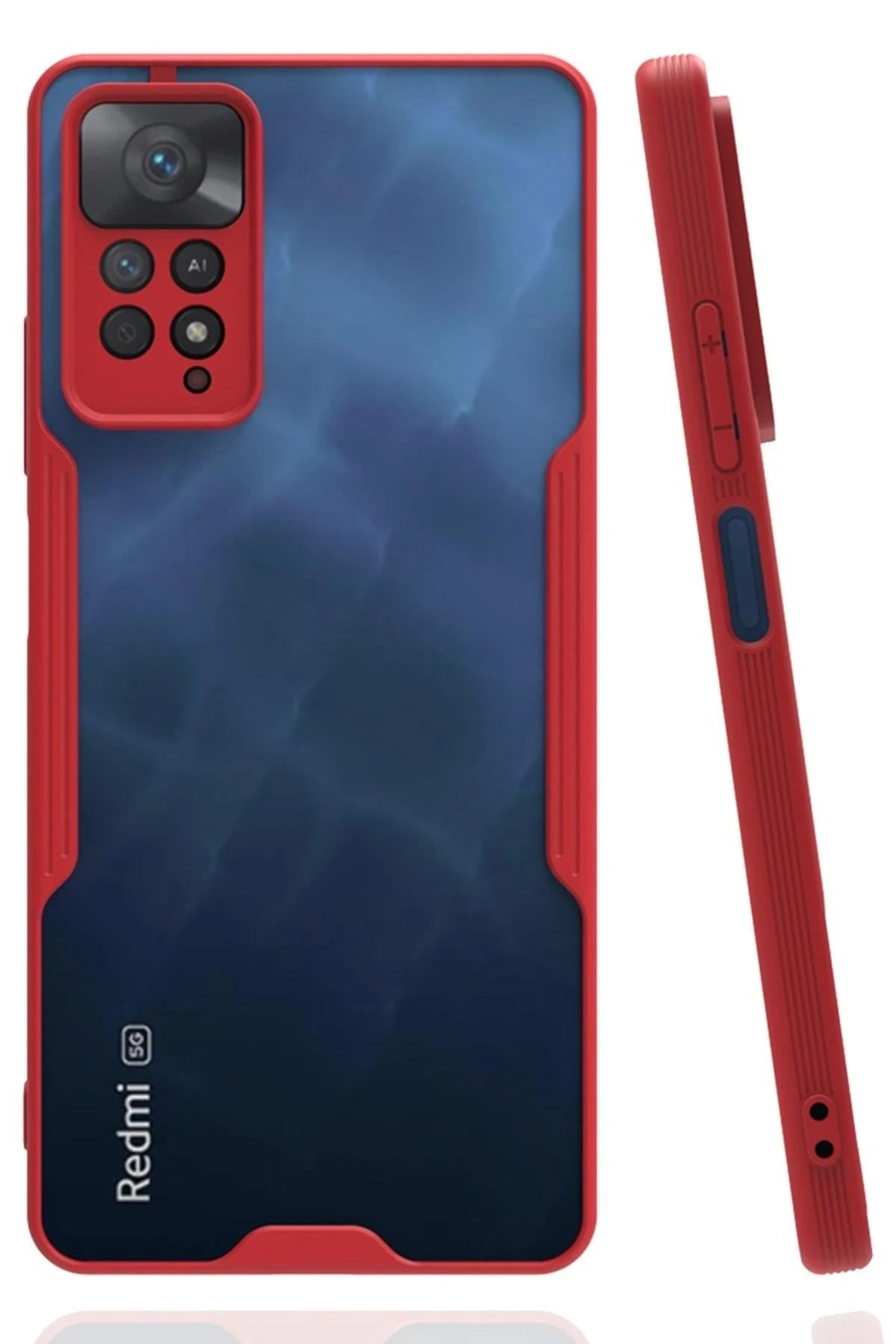 Mey İthalat®   Redmi Note 11 Pro Kılıf Platin Silikon - Kırmızı