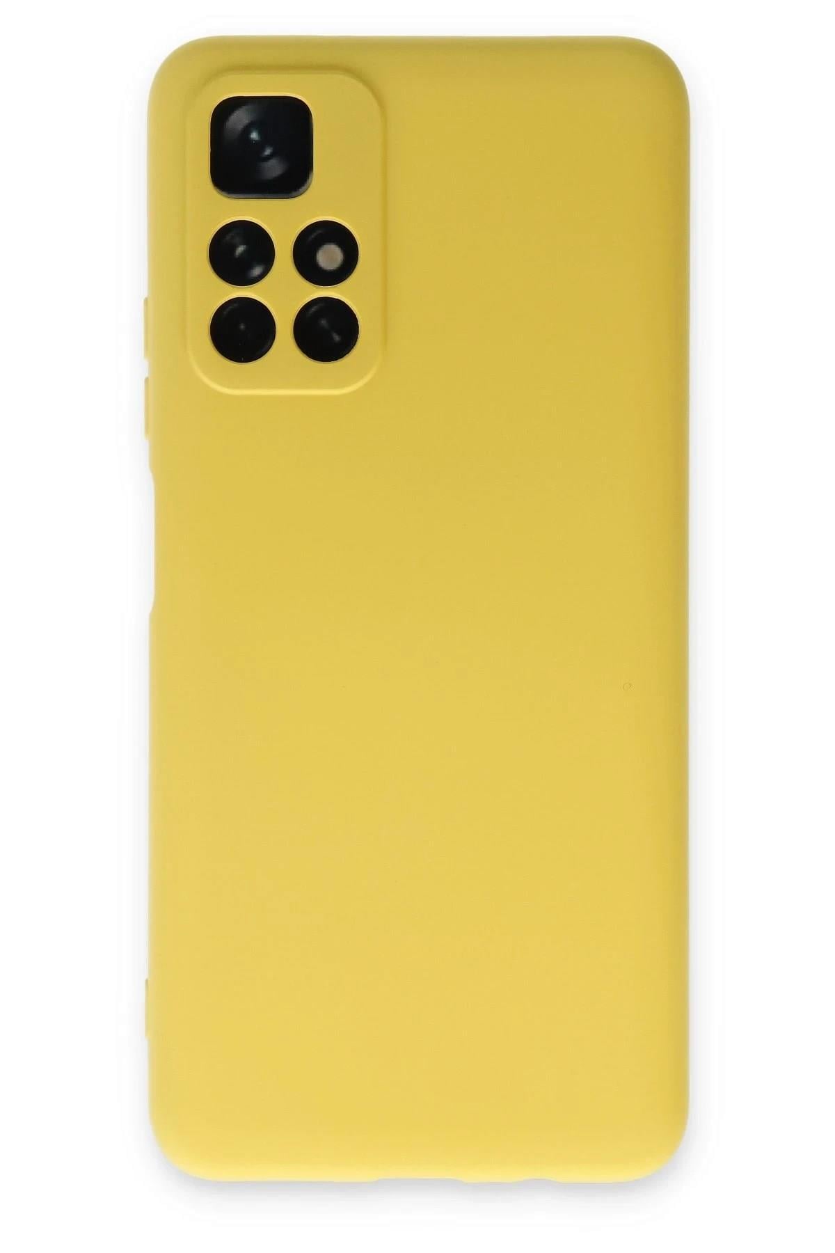 Mey İthalat®   Redmi Note 11T Kılıf Nano içi Kadife Silikon - Sarı