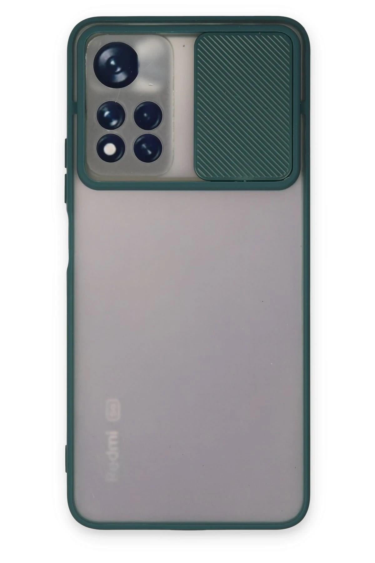 Mey İthalat®   Redmi Note 11T Kılıf Palm Buzlu Kamera Sürgülü Silikon - Yeşil
