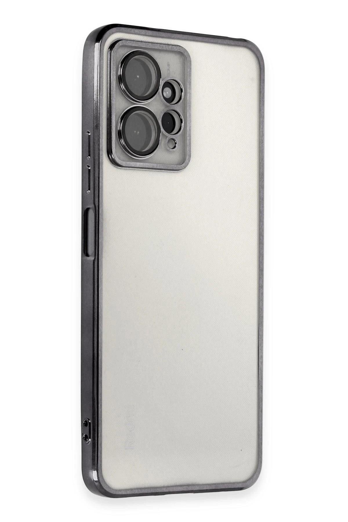 Mey İthalat®   Redmi Note 12 4G Kılıf  Lensli Silikon - Siyah