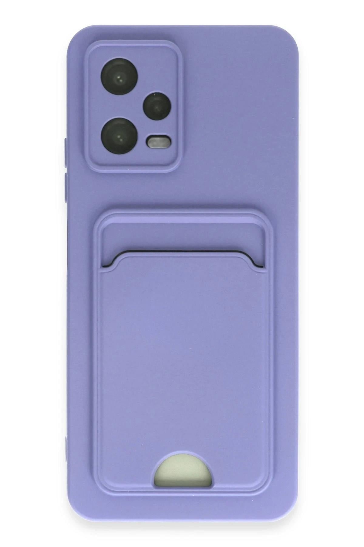 Mey İthalat®   Redmi Note 12 4G Kılıf Kelvin Kartvizitli Silikon - Lila