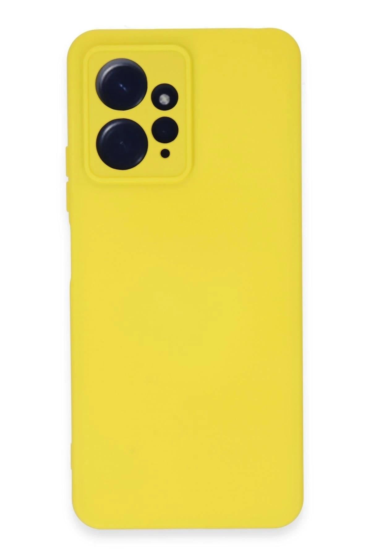 Mey İthalat®   Redmi Note 12 4G Kılıf Nano içi Kadife Silikon - Sarı