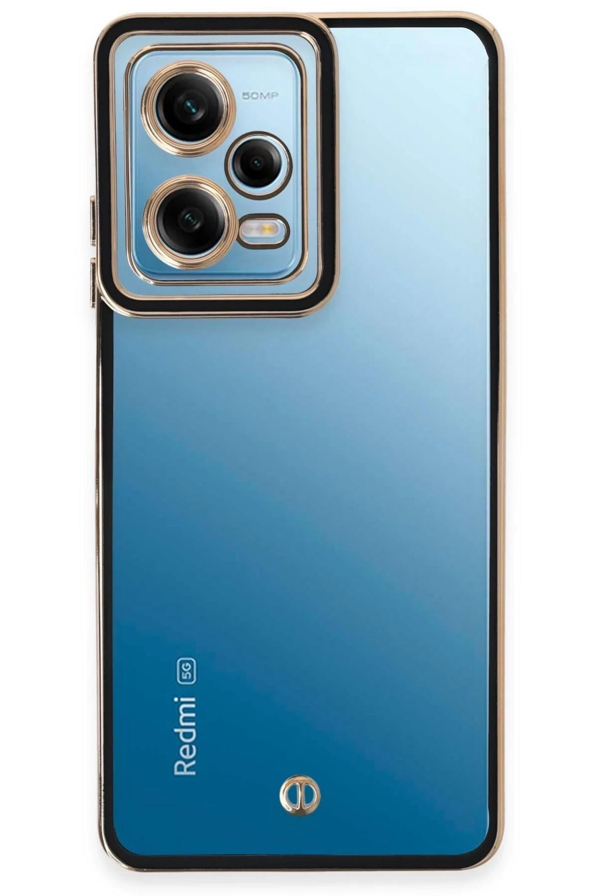 Mey İthalat®   Redmi Note 12 5G Kılıf Liva Lens Silikon - Siyah