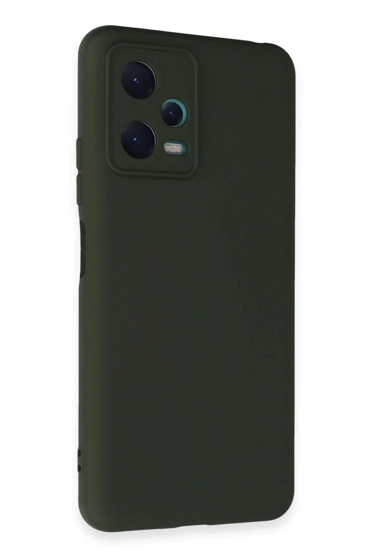Mey İthalat®   Redmi Note 12 5G Kılıf Nano içi Kadife Silikon - Koyu Yeşil