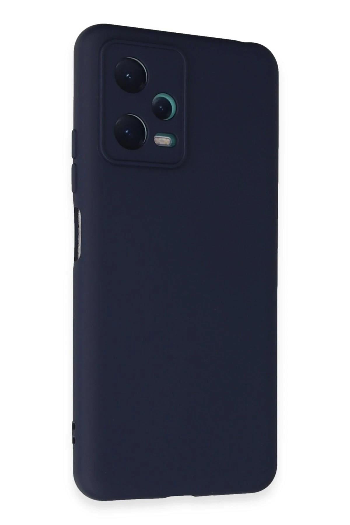 Mey İthalat®   Redmi Note 12 5G Kılıf Nano içi Kadife Silikon - Lacivert
