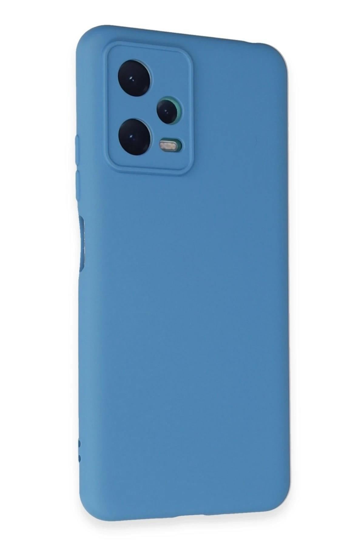 Mey İthalat®   Redmi Note 12 5G Kılıf Nano içi Kadife Silikon - Mavi