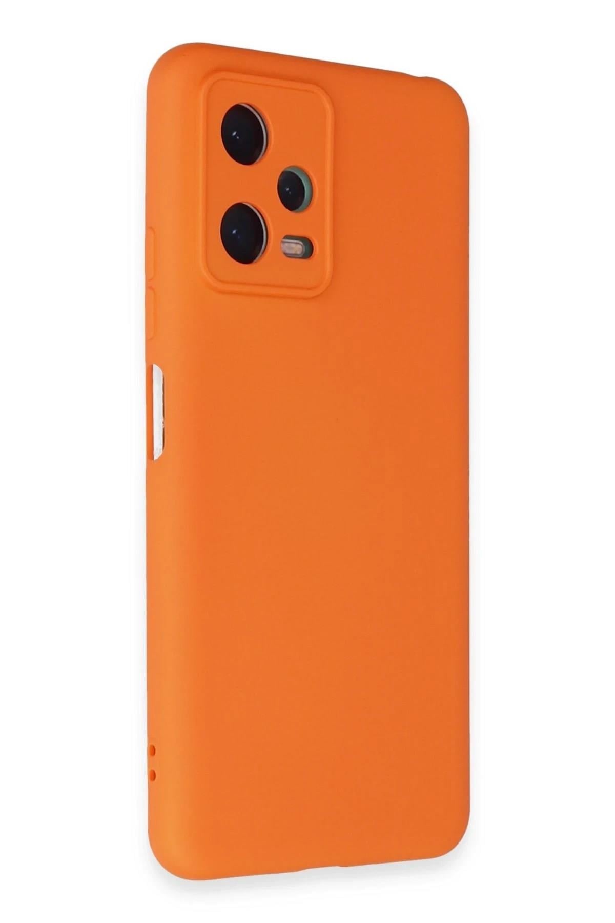 Mey İthalat®   Redmi Note 12 5G Kılıf Nano içi Kadife Silikon - Turuncu