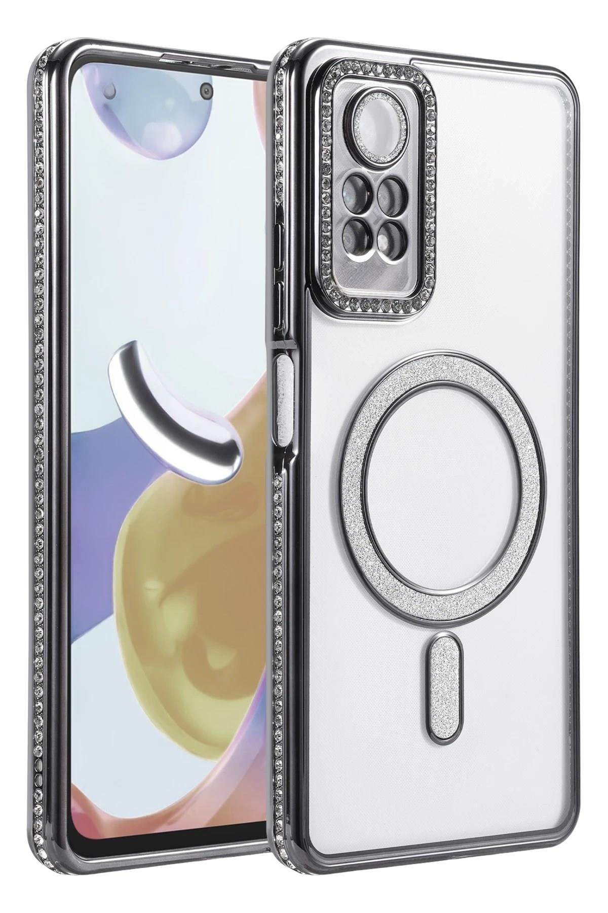 Mey İthalat®   Redmi Note 12 Pro 4G Joke Simli Magneticsafe Kılıf - Siyah