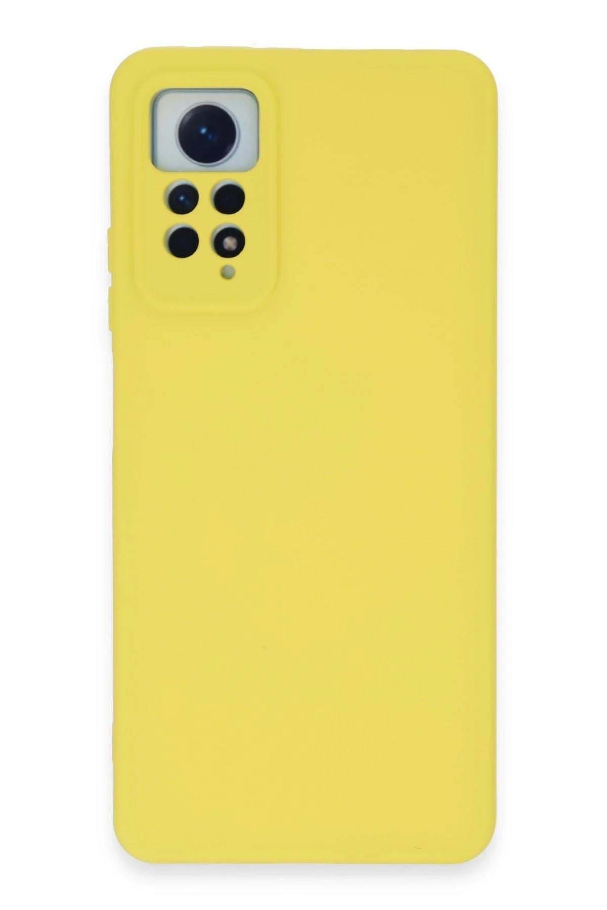 Mey İthalat®   Redmi Note 12 Pro 4G Kılıf Nano içi Kadife Silikon - Sarı