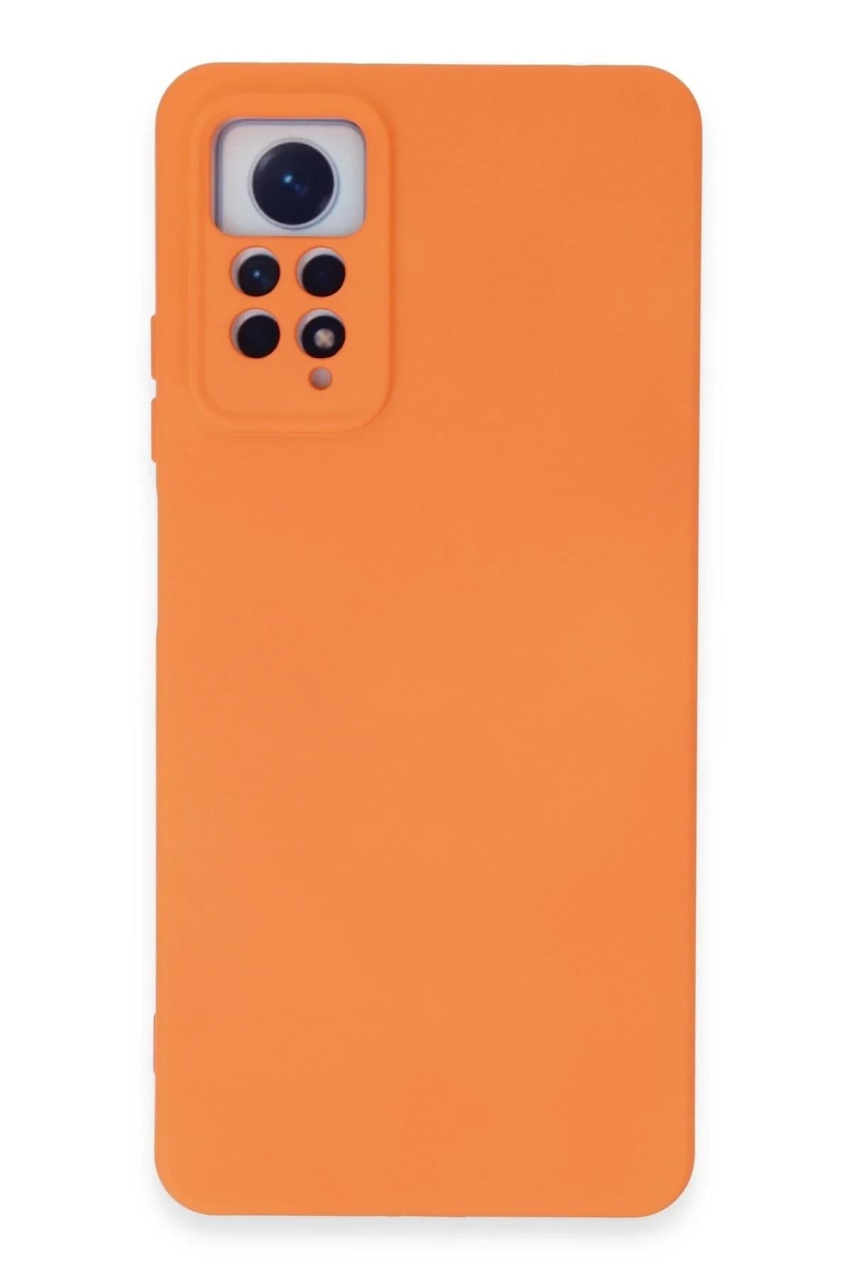 Mey İthalat®   Redmi Note 12 Pro 4G Kılıf Nano içi Kadife Silikon - Turuncu