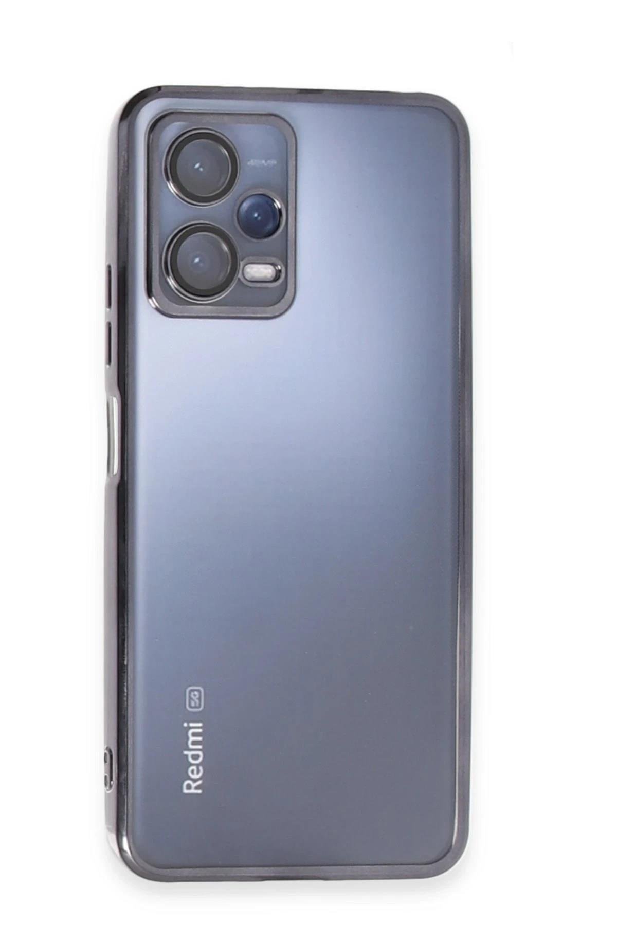 Mey İthalat®   Redmi Note 12 Pro 5G Kılıf  Lensli Silikon - Siyah