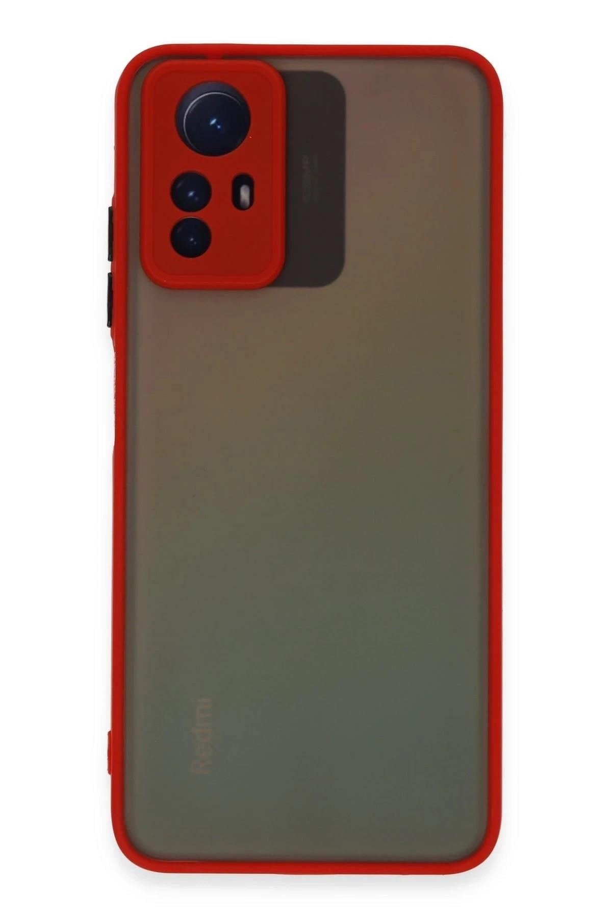 Mey İthalat®   Redmi Note 12S Kılıf Montreal Silikon Kapak - Kırmızı