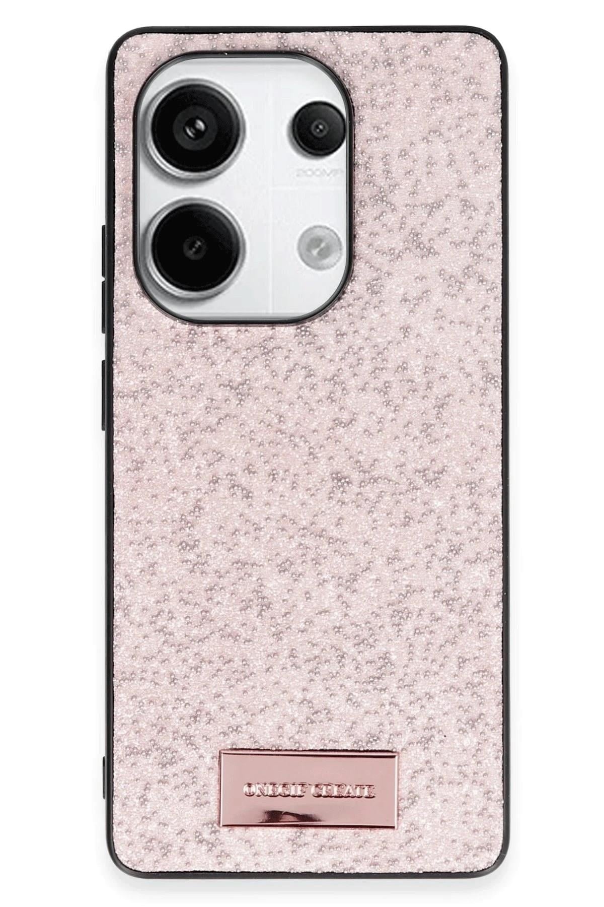 Mey İthalat®   Redmi Note 13 Pro 4G Bright Simli Kapak - Pembe