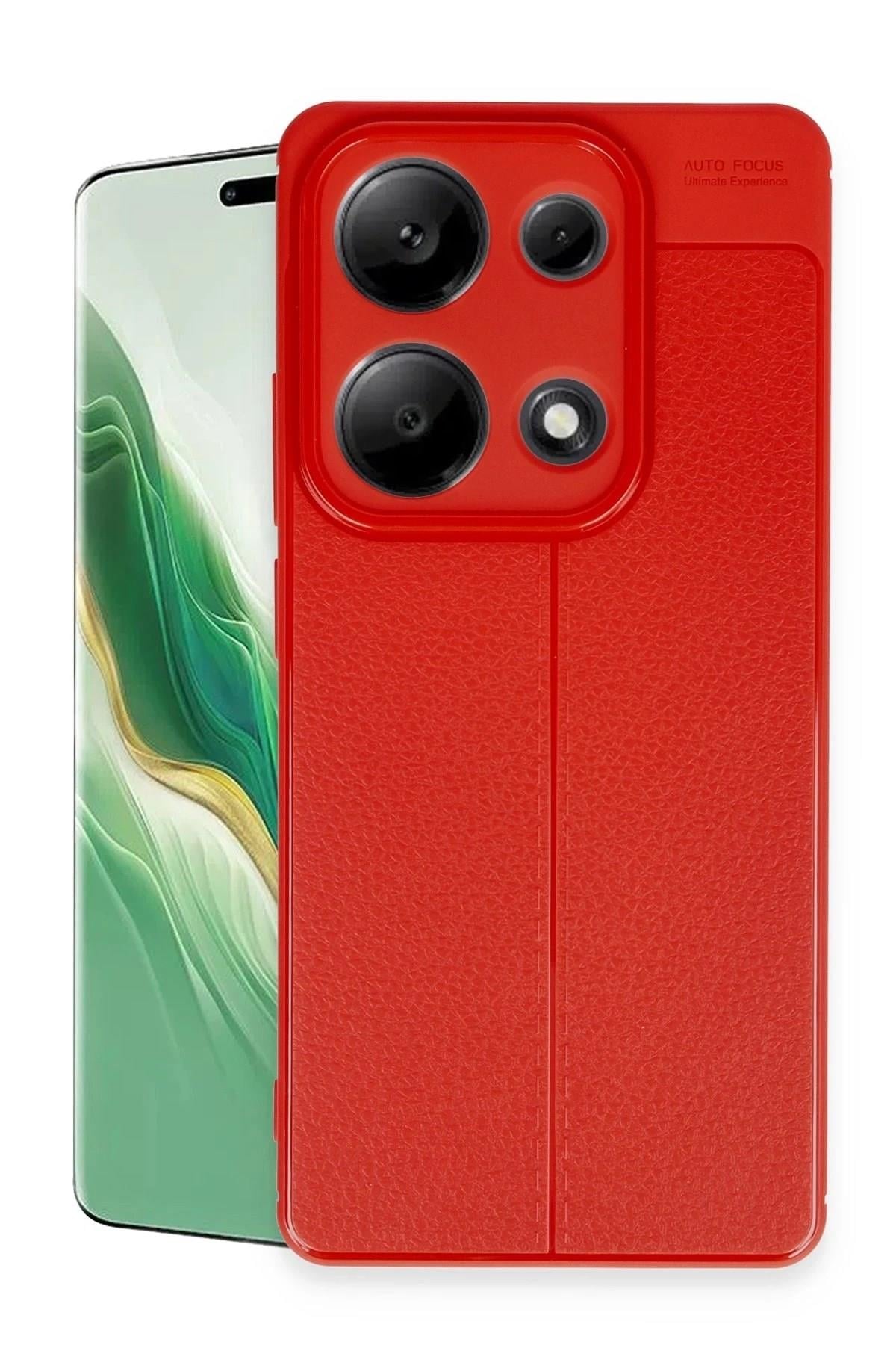 Mey İthalat®   Redmi Note 13 Pro 4G Kılıf Auto Focus Kapak - Kırmızı