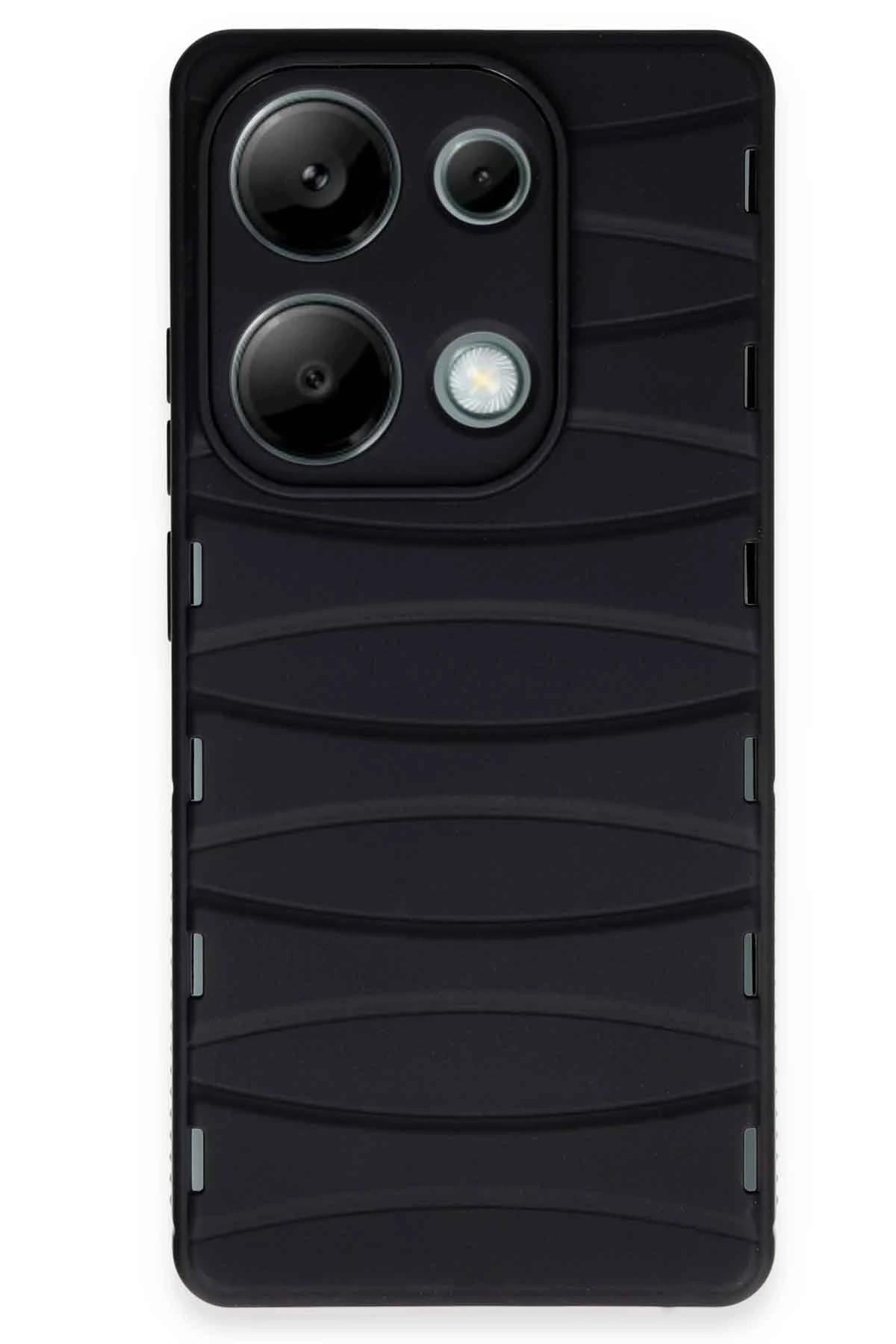 Mey İthalat®   Redmi Note 13 Pro 4G Kılıf Bibercas Silikon Kapak - Siyah