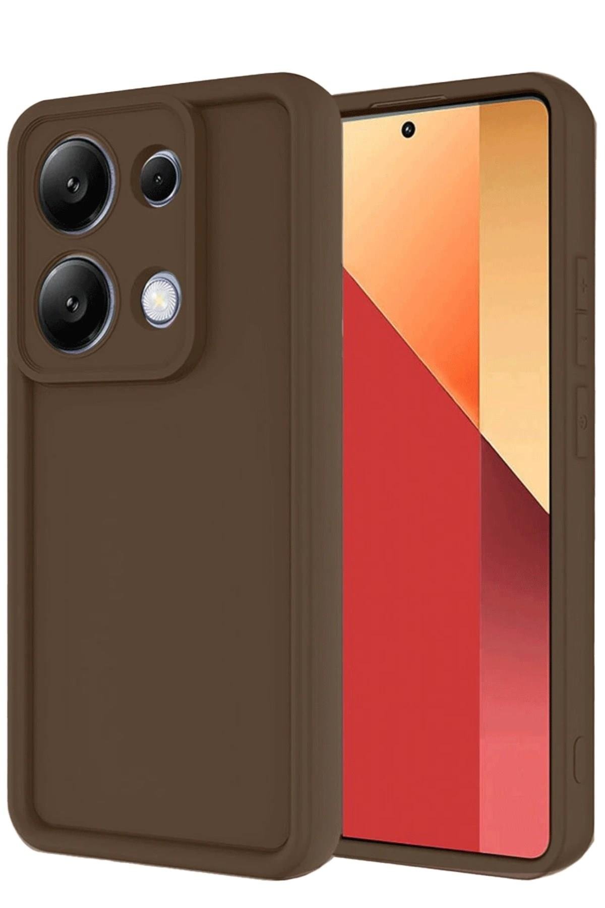 Mey İthalat®   Redmi Note 13 Pro 4G Kılıf Viera Silikon - Kahverengi