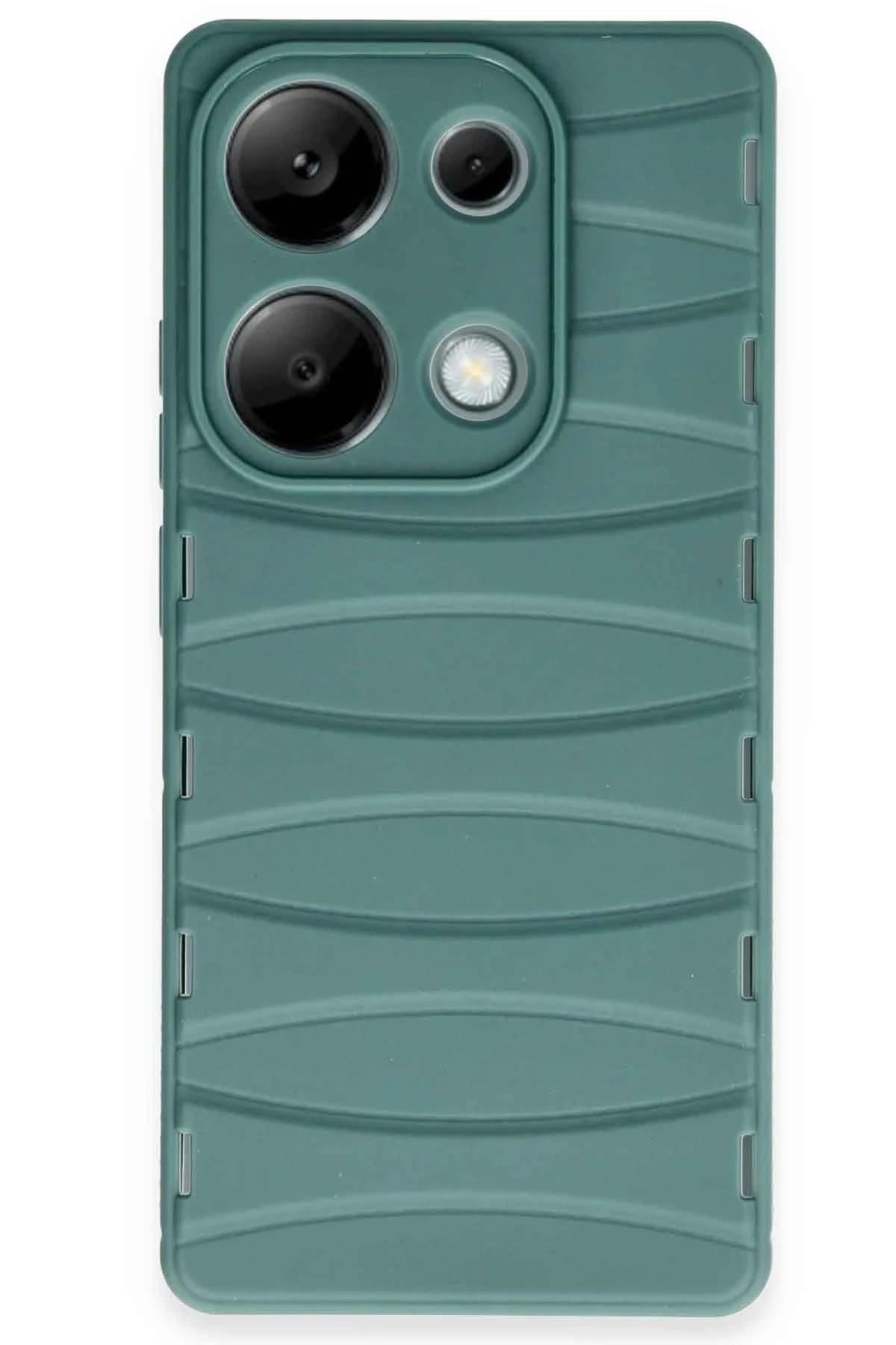 Mey İthalat®   Redmi Note 13 Pro 4G Kılıf Bibercas Silikon Kapak - Koyu Yeşil