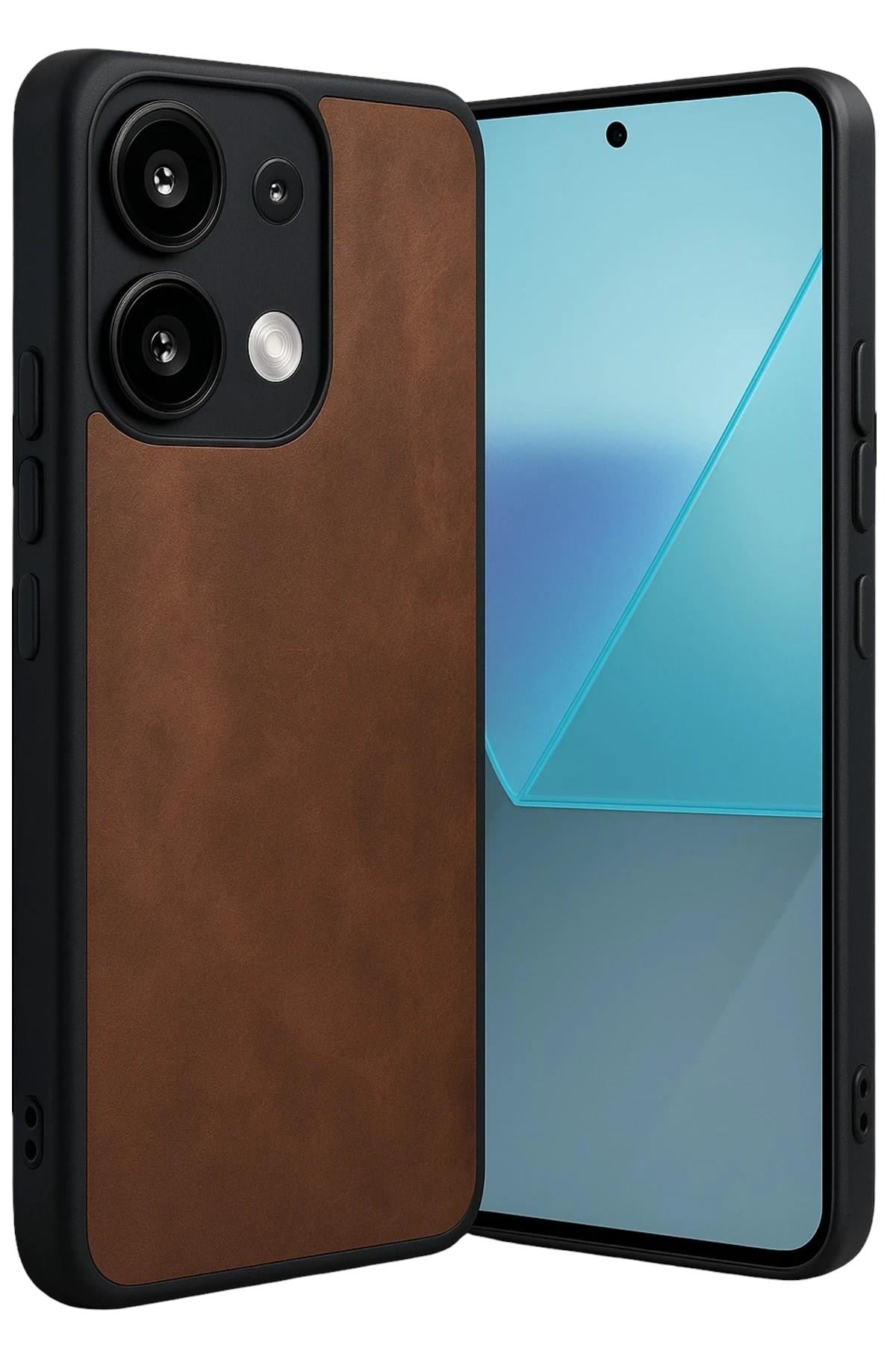 Mey İthalat®   Redmi Note 13 Pro 5G Kılıf Aras Deri Kapak - Taba