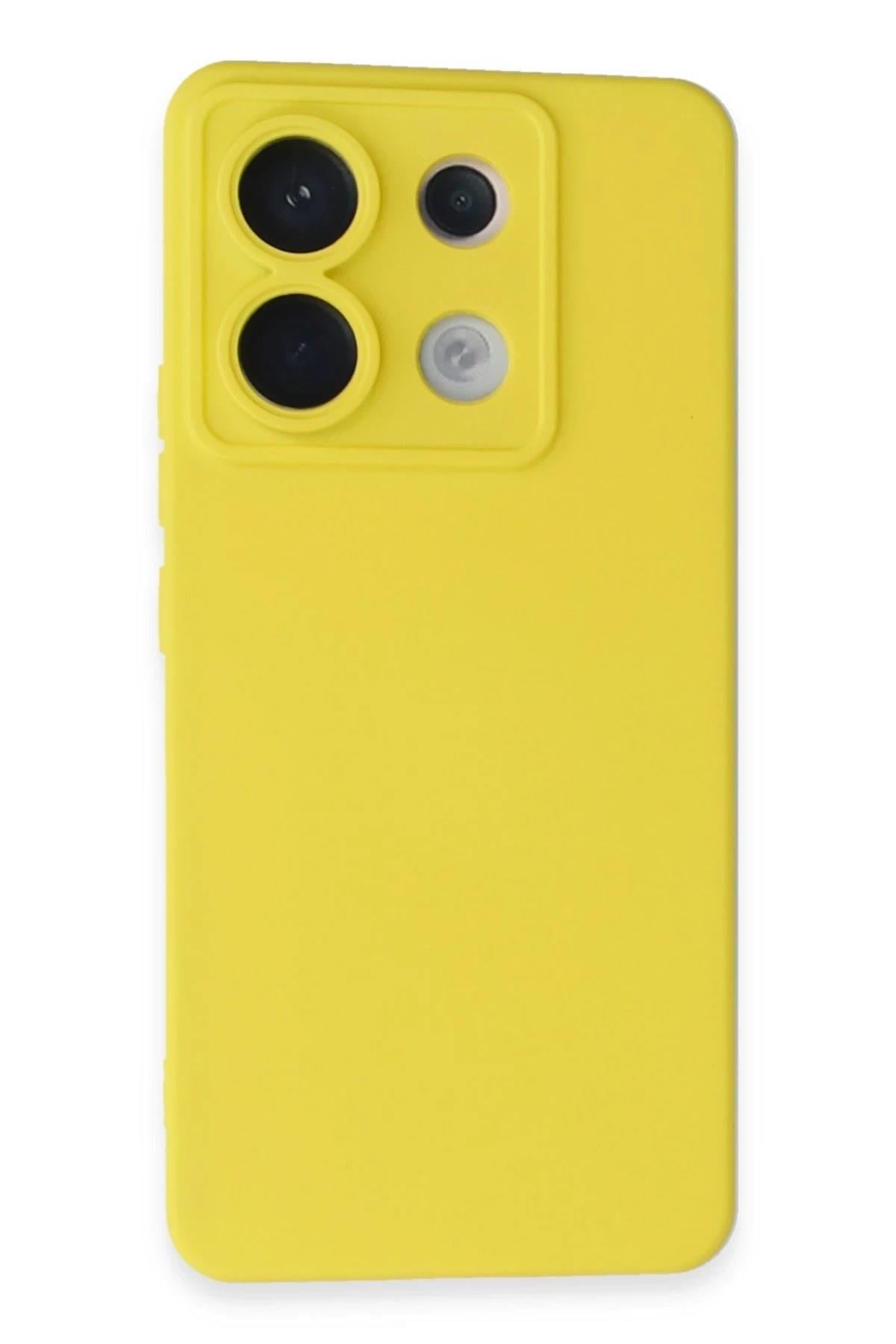 Mey İthalat®   Redmi Note 13 Pro 5G Kılıf Nano içi Kadife Silikon - Sarı
