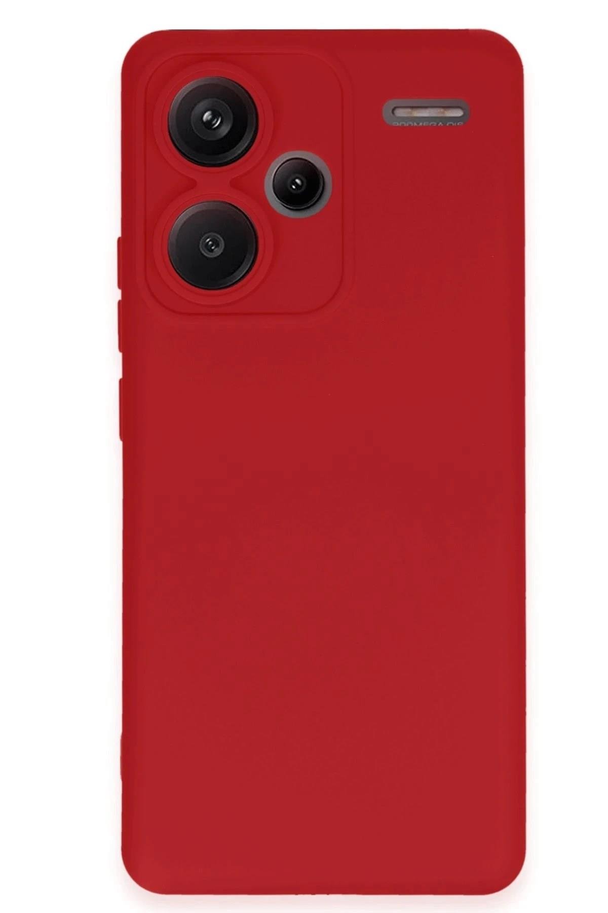 Mey İthalat®   Redmi Note 13 Pro Plus Kılıf Nano içi Kadife Silikon - Kırmızı