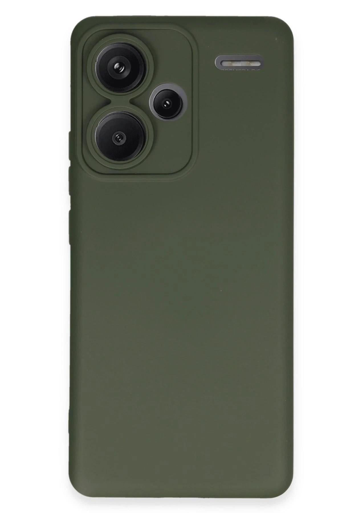 Mey İthalat®   Redmi Note 13 Pro Plus Kılıf Nano içi Kadife Silikon - Koyu Yeşil