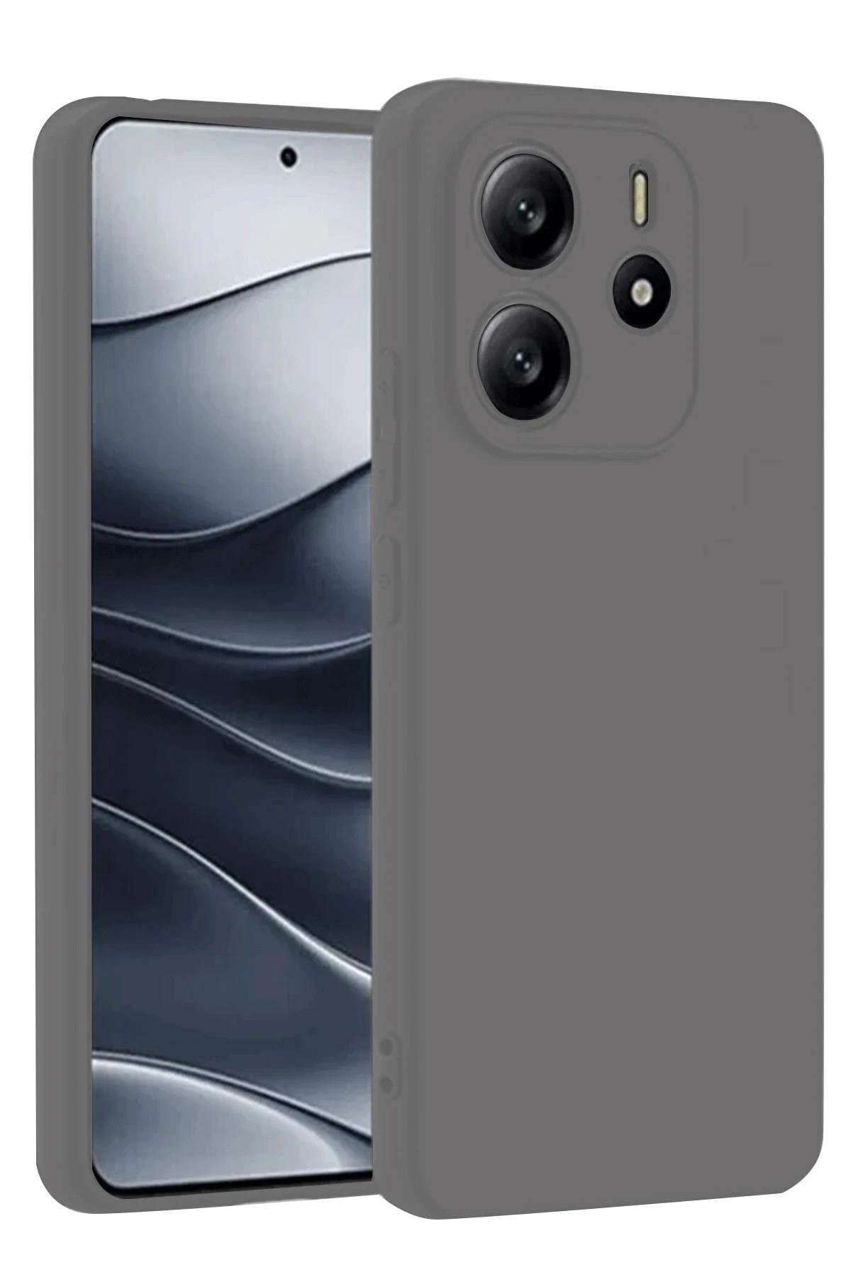 Mey İthalat®   Redmi Note 14 4G Kılıf First Silikon - Gri