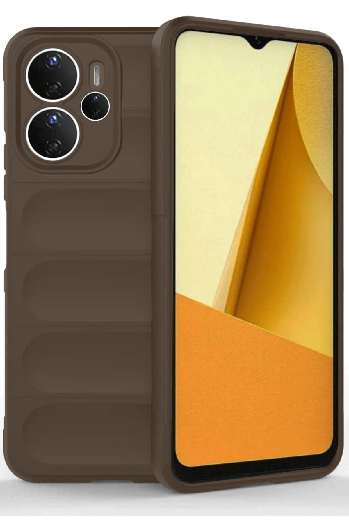 Mey İthalat®   Redmi Note 14 4G Kılıf Optimum Silikon - Kahverengi