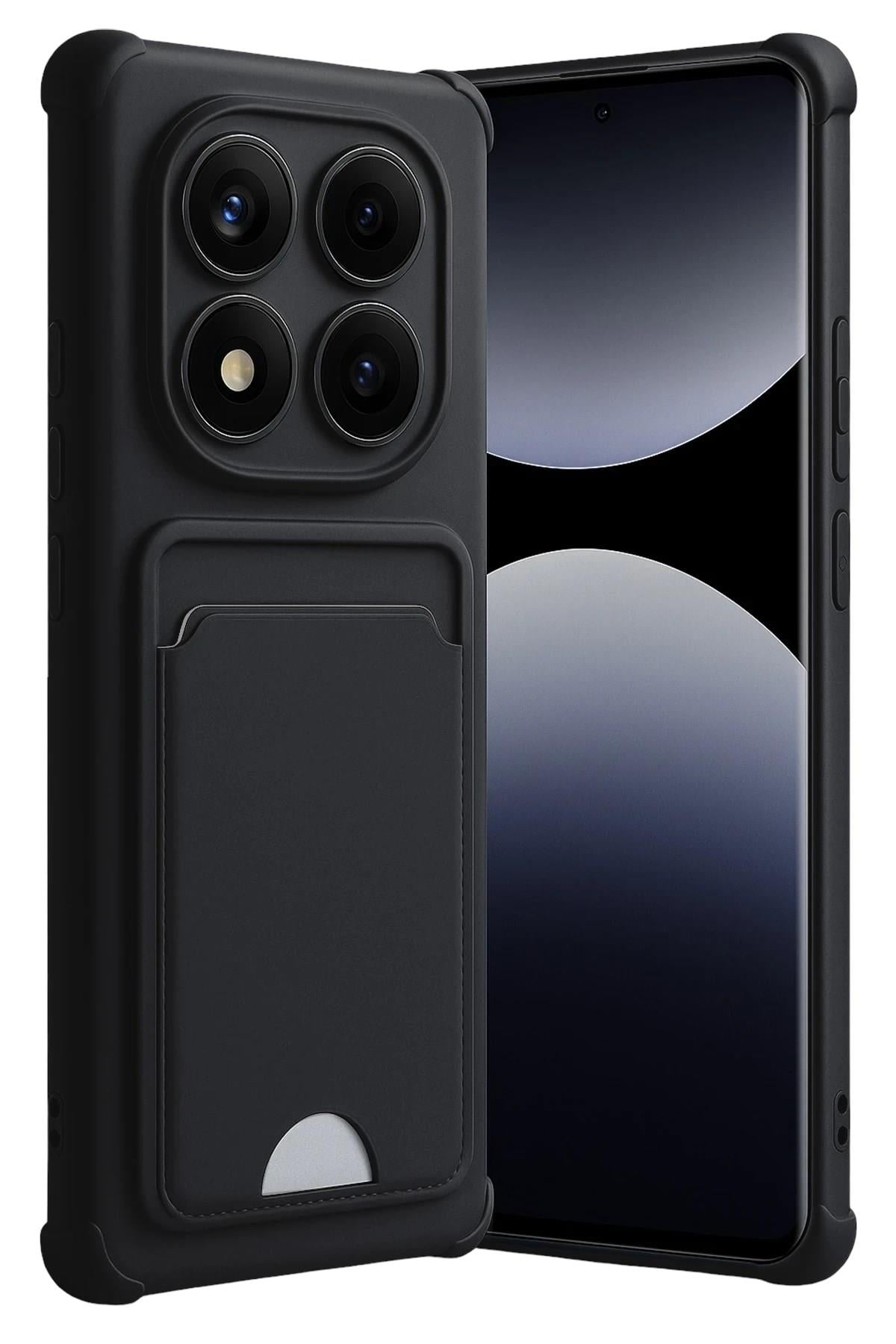Mey İthalat®   Redmi Note 14 Pro 4G Kelvin Kartvizitli Silikon - Siyah