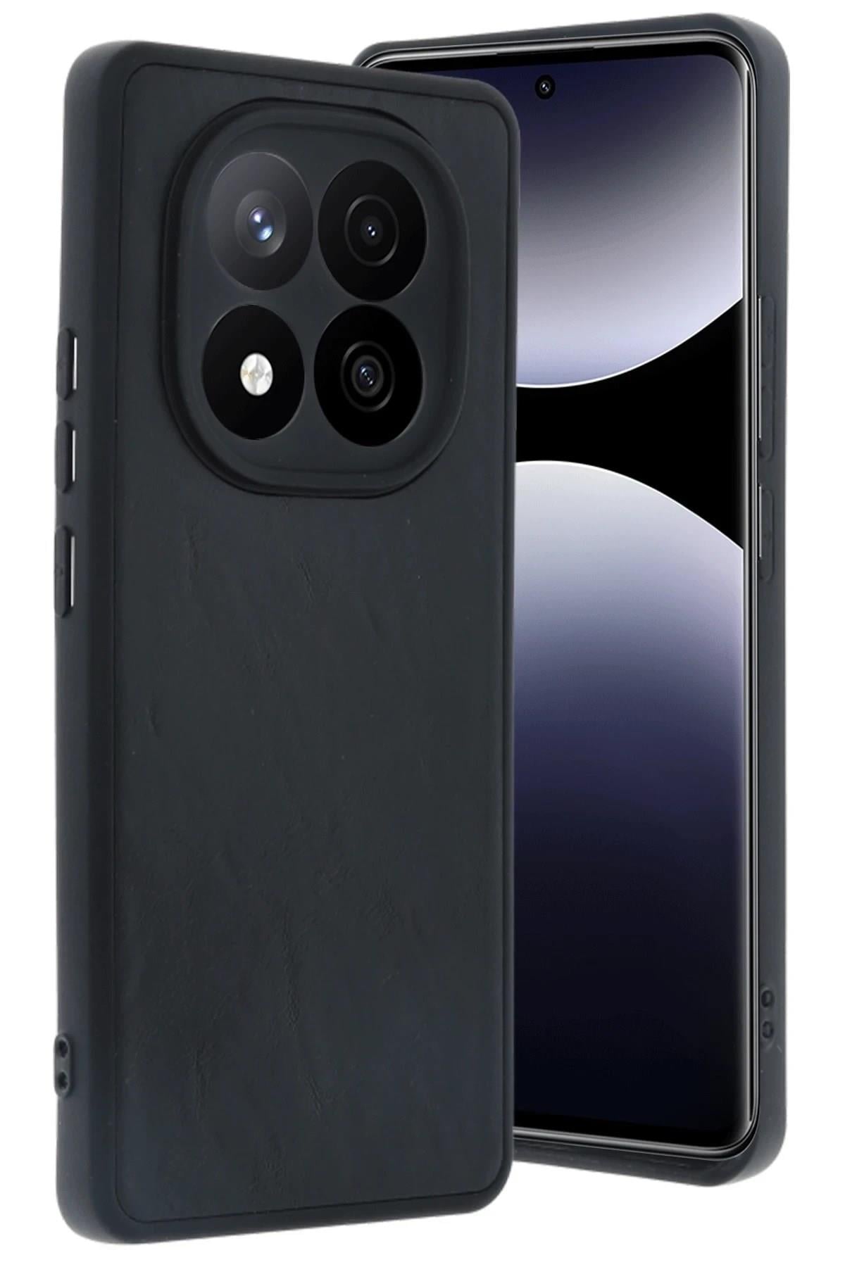 Mey İthalat®   Redmi Note 14 Pro 4G Kılıf Aras Deri Kapak - Siyah