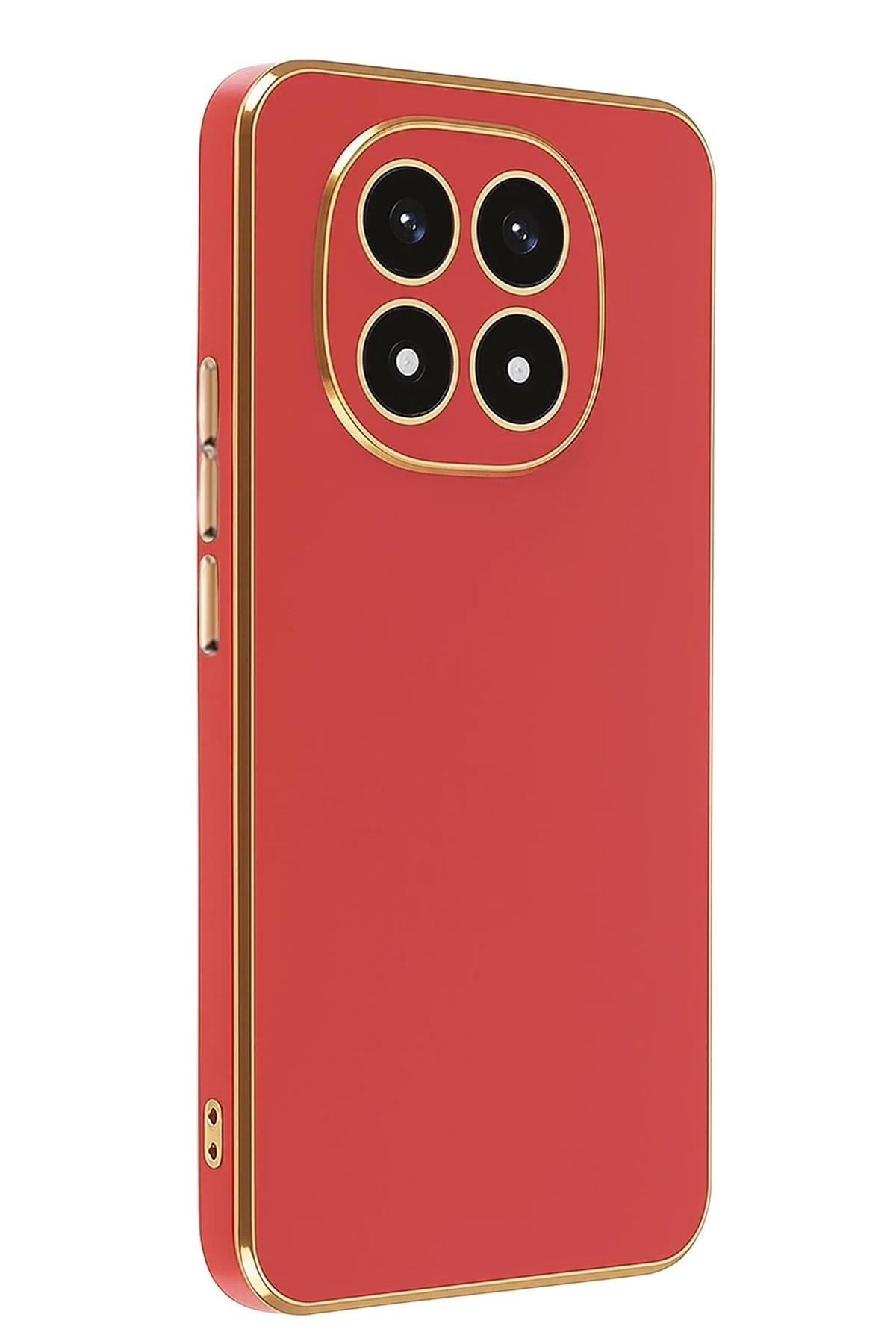Mey İthalat®   Redmi Note 14 Pro 4G Kılıf Volet Silikon - Kırmızı