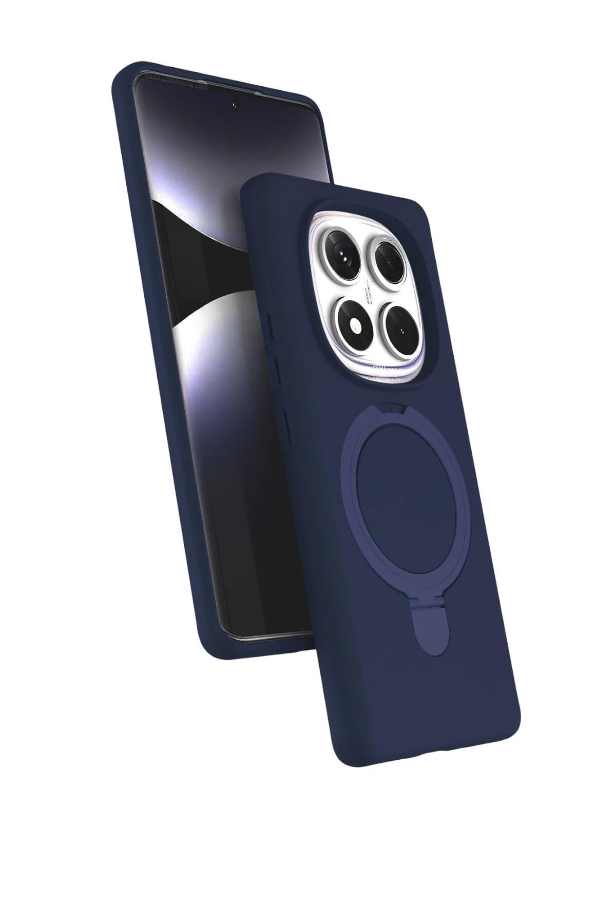 Mey İthalat®   Redmi Note 14 Pro 4G Regal Magsafe Standlı Kapak - Lacivert