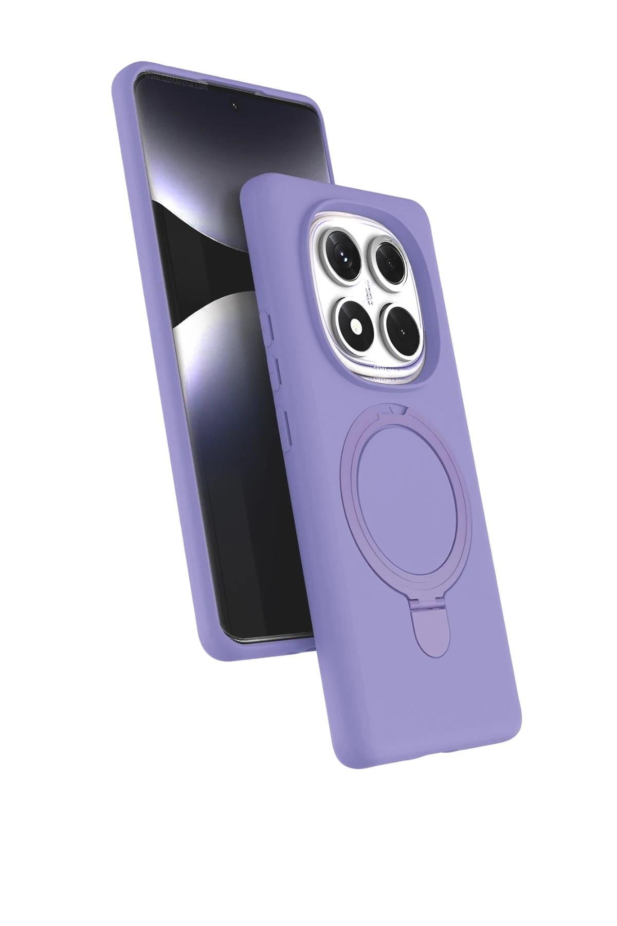 Mey İthalat®   Redmi Note 14 Pro 4G Regal Magsafe Standlı Kapak - Lila