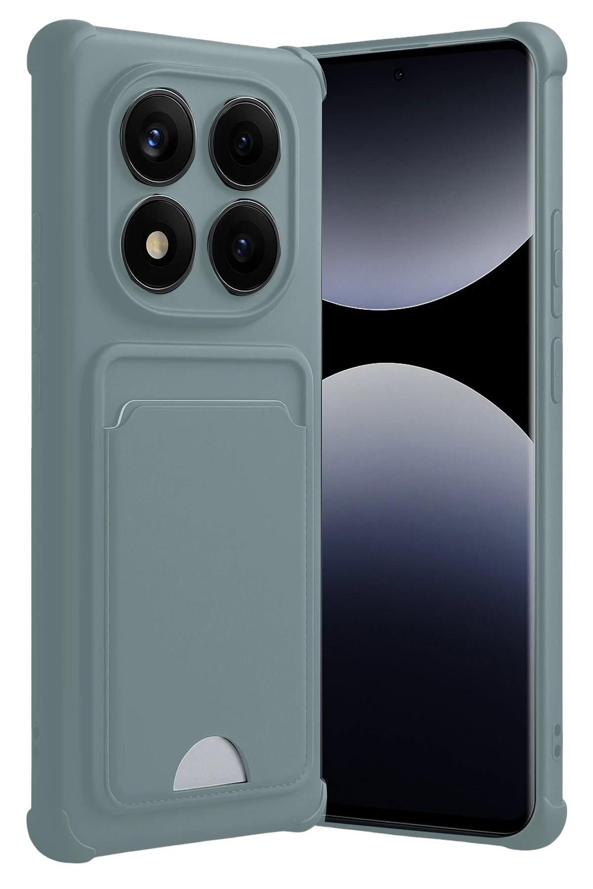 Mey İthalat®   Redmi Note 14 Pro 5G Kelvin Kartvizitli Silikon - Açık Yeşil