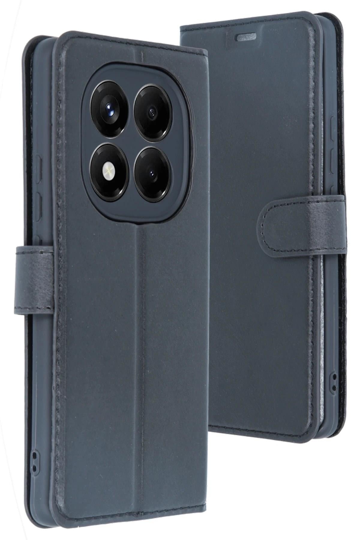 Mey İthalat®   Redmi Note 14 Pro 5G Kılıf Trend S Plus Kapaklı Kılıf - Siyah