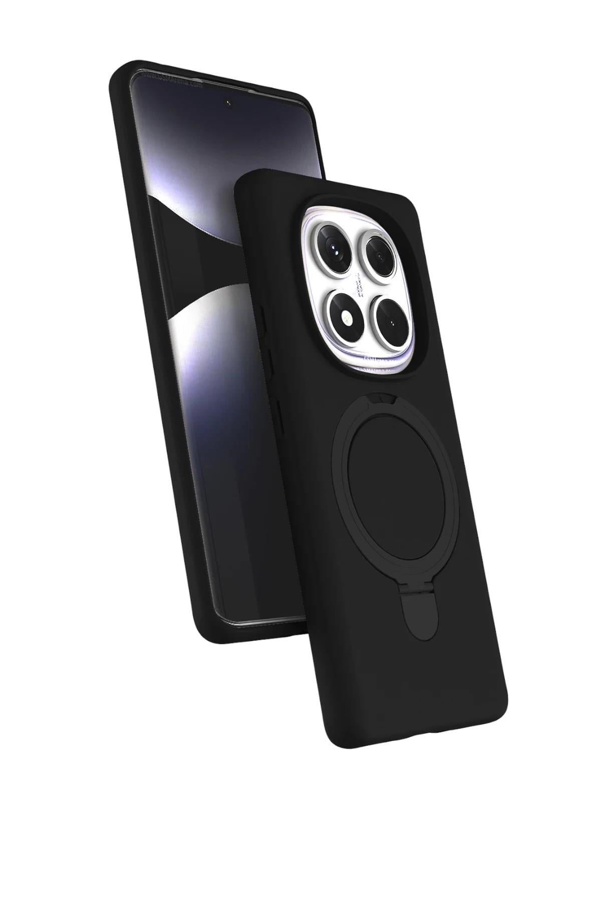 Mey İthalat®   Redmi Note 14 Pro 5G Regal Magsafe Standlı Kapak - Siyah
