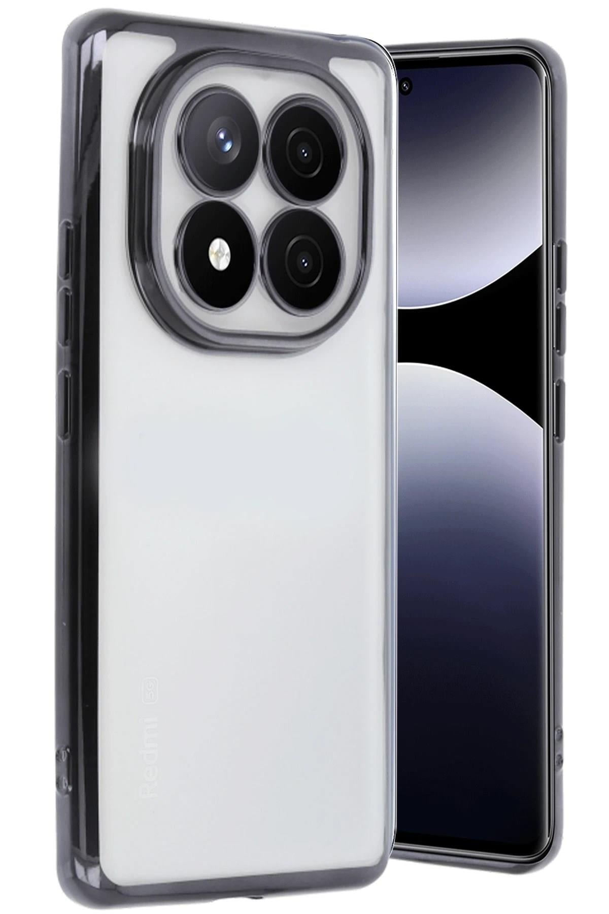 Mey İthalat®   Redmi Note 14 Pro Plus Kılıf  Lensli Silikon - Siyah