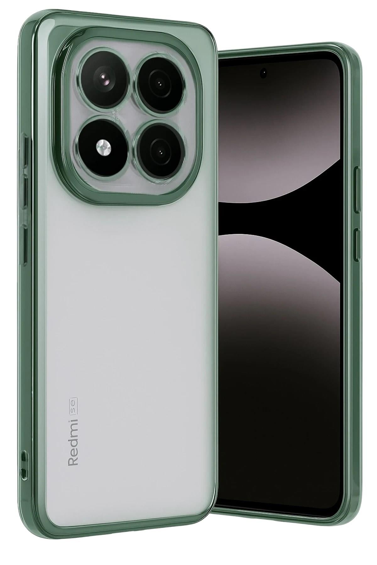 Mey İthalat®   Redmi Note 14 Pro Plus Kılıf  Lensli Silikon - Yeşil