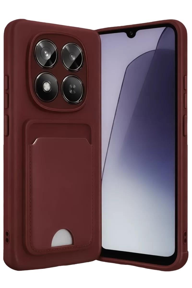 Mey İthalat®   Redmi Note 15 4G Kelvin Kartvizitli Silikon - Bordo