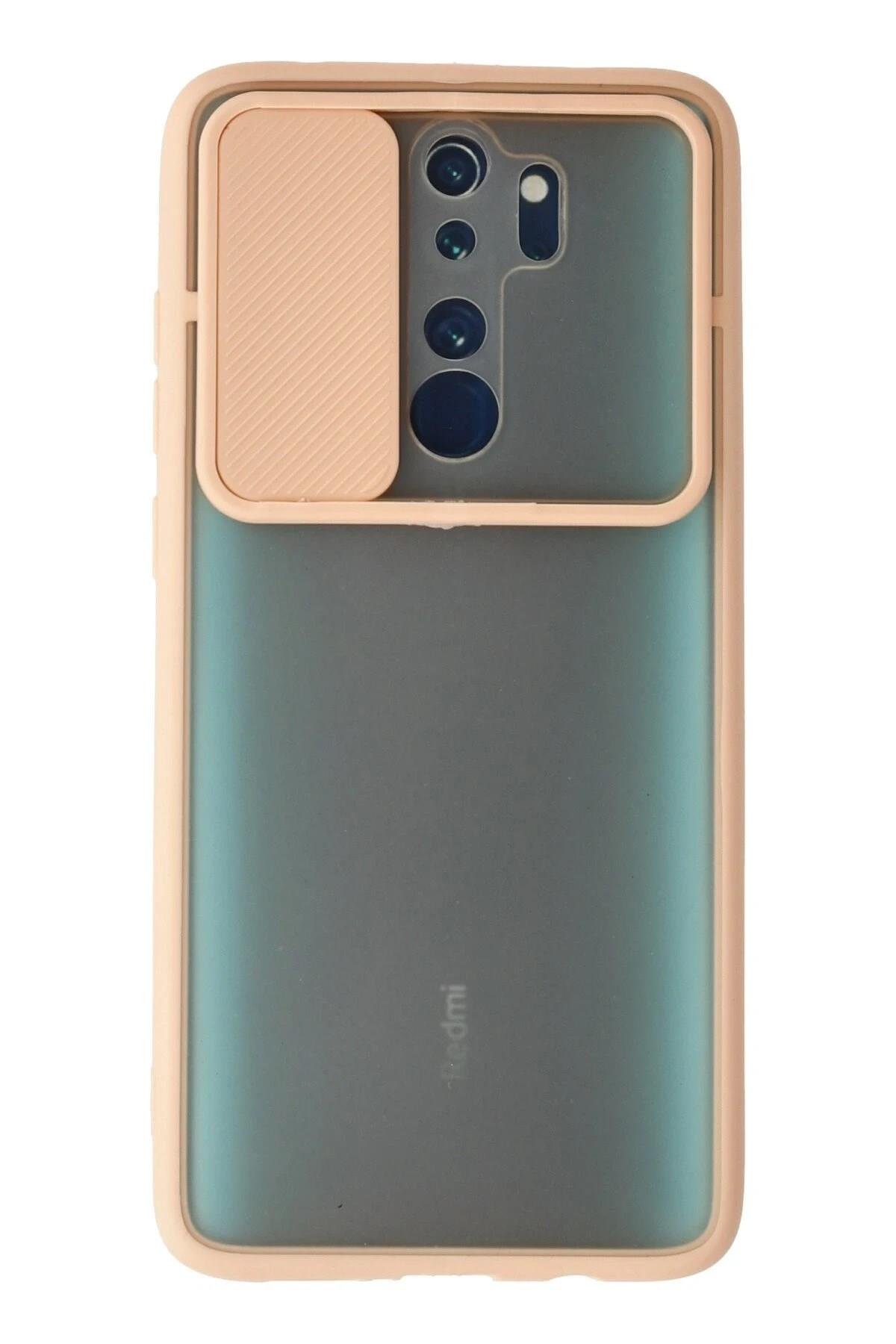 Mey İthalat®   Redmi Note 8 Pro Kılıf Palm Buzlu Kamera Sürgülü Silikon - Pembe