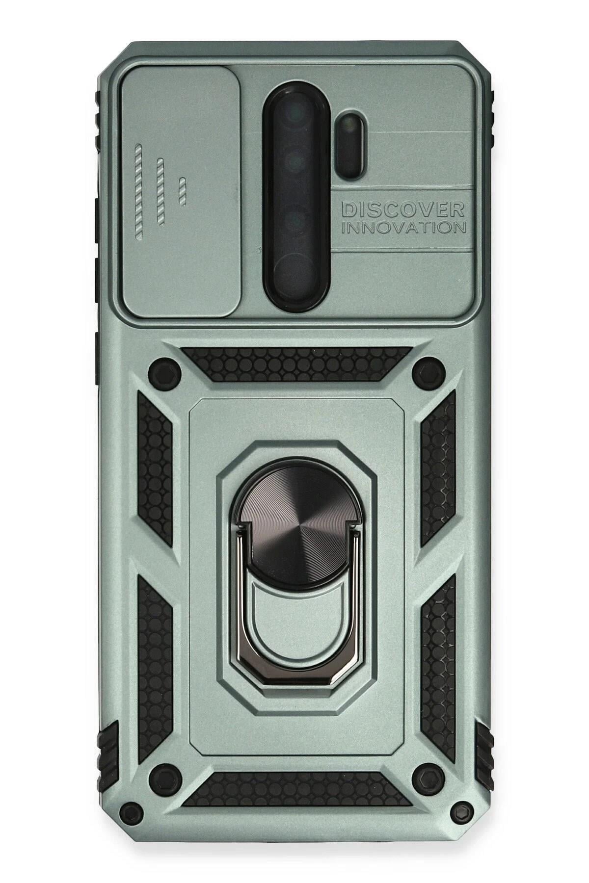 Mey İthalat®   Redmi Note 8 Pro Kılıf Pars Lens Yüzüklü Silikon - Yeşil